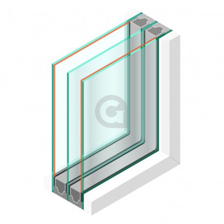 Triple glas HR+++ - Niagara mat blank 5mm - sp -#4mm - sp - #4mm