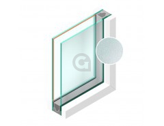 Dubbel glas Figuur HR++ Crepie blank 4mm - sp - #4mm 