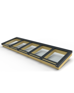 Zelfbouw lichtstraat 5 vak lessenaarsdak 4420x1100mm antraciet
