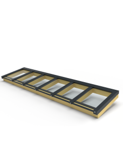 Zelfbouw lichtstraat 6 vak lessenaarsdak 4500x1000mm