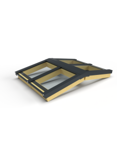 Zelfbouw lichtstraat 4 vak zadeldak 1500x1920mm