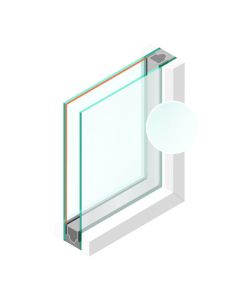 Dubbel glas Figuur HR++ Etsglas/Satijnglas 4mm - sp - #4mm