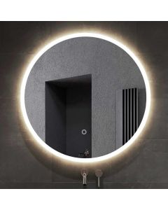 LED spiegel rond met lichtgevend kunststof kader - 600 mm